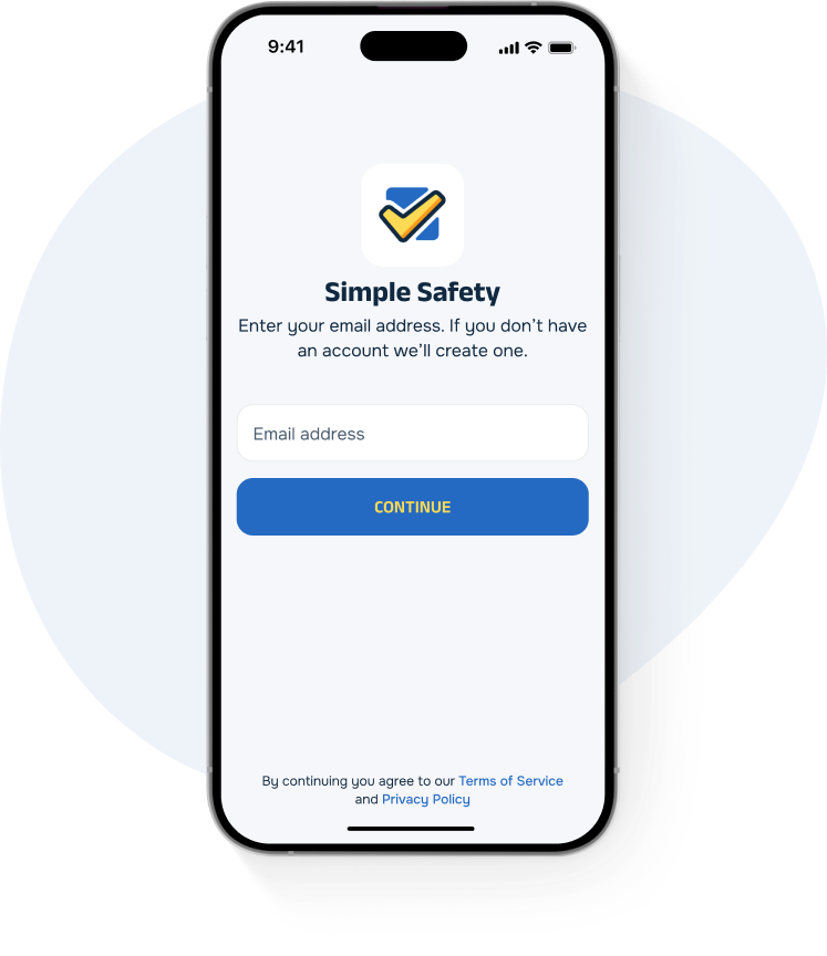 Simple Safety App Login Form